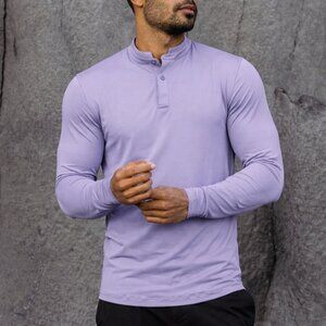 Mantra Catalyst Long Sleeve Henley Signature Polo Shirt Misty Purple Sz XL